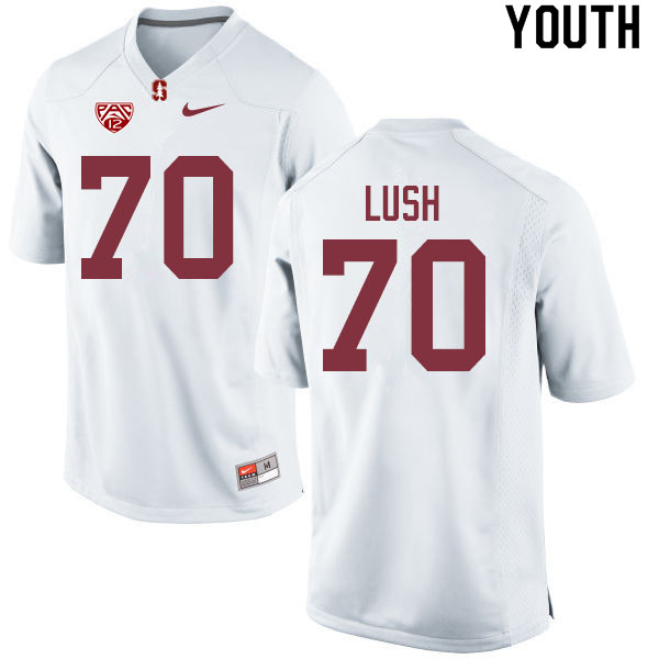 Youth #70 Wakely Lush Stanford Cardinal College Football Jerseys Sale-White - Click Image to Close